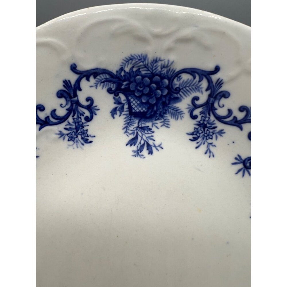 Antique Upper Hanley Platter Martha Blue Floral Porcelain Serving Dish 9x13 - Picture 5 of 12